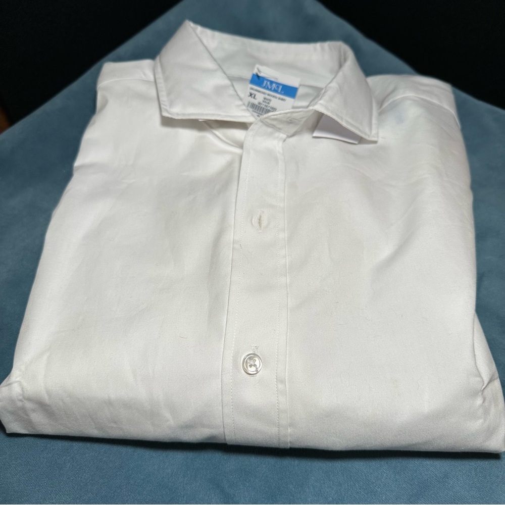 J. McLaughlin Drummond Woven Shirt Long Sleeve WHITE Solid- NWT-Classic FIT-  XL